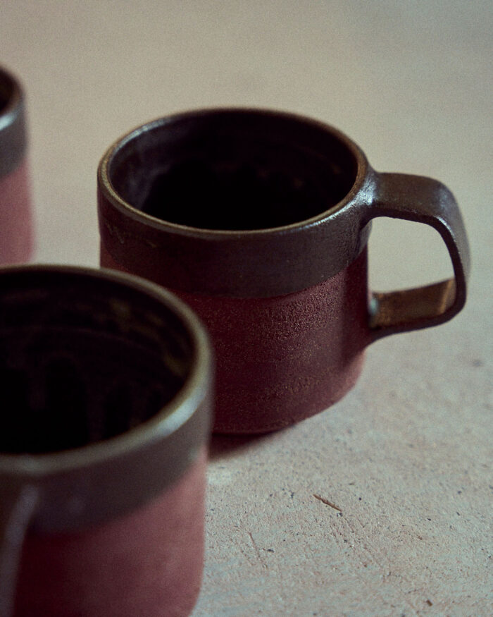 Cunca gres vermello esmalte escuro